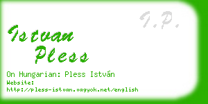istvan pless business card